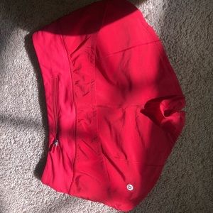 Red lululemon shorts